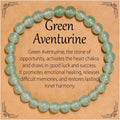 Flvkev 6mm Crystal Healing Bracelet for Women Natural Gemstone Stretch Bracelet Gifts - Green Aventurine