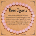 Flvkev 6mm Crystal Healing Bracelet for Women Natural Gemstone Stretch Bracelet Gifts - Rose quartz