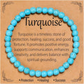 Flvkev 6mm Crystal Healing Bracelet for Women Natural Gemstone Stretch Bracelet Gifts - Turquoise
