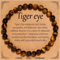 Flvkev 6mm Crystal Healing Bracelet for Women Natural Gemstone Stretch Bracelet Gifts - Tiger eye